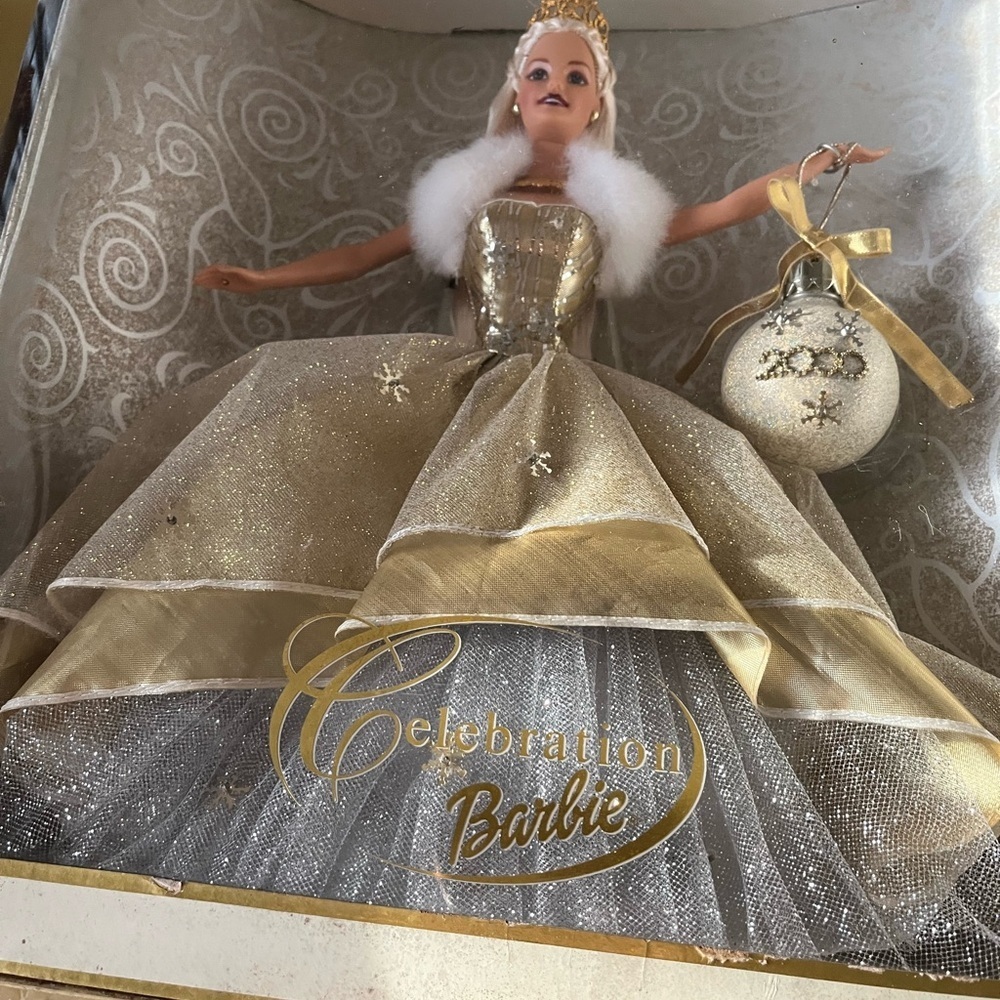 Barbie Celebration Doll in Glittering Gold and White